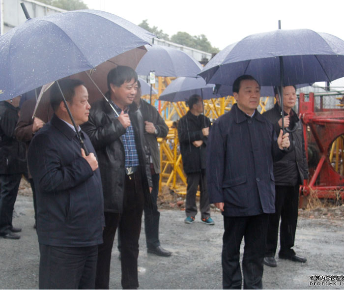扬州市委书记一行及宝应县各级领导冒雨视察金源项目
